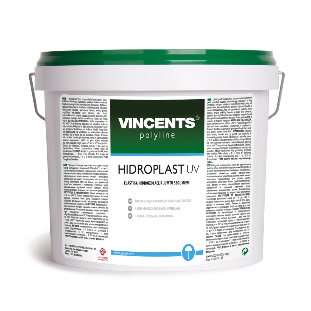 Vincents Polyline Hidroplast UV vienkomponenta šķidrā membrāna jumta segumiem