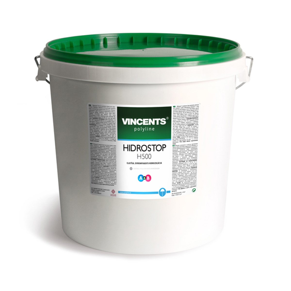 Vincents Polyline Hidrostop H500 Cementa bāzes, elastīga, divkomponentu hidroizolācija