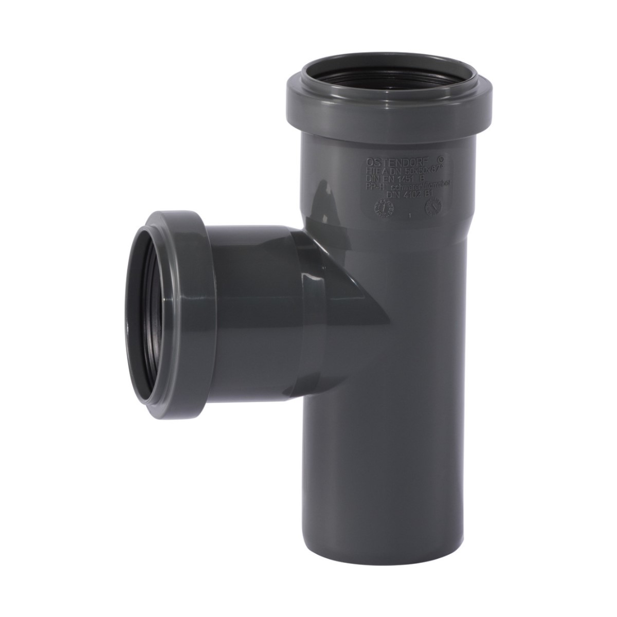 Ostendorf HTSafeEA Внутренний канализационный тройник 87.5°, DN40/40mm, pelēks