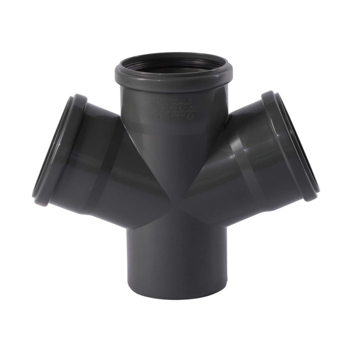 Ostendorf HTSafeDA Iekšējās kanalizācijas dubults atzars, pelēks