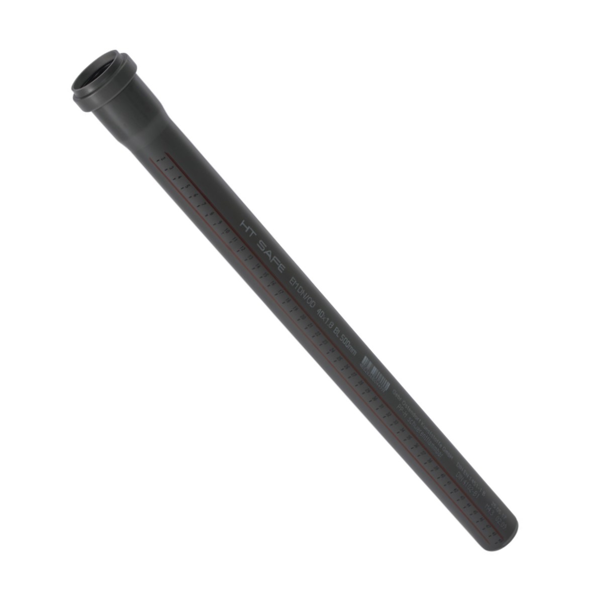 Ostendorf HTSafeEM Iekšējās kanalizācijas caurule ar uzmavu, pelēka