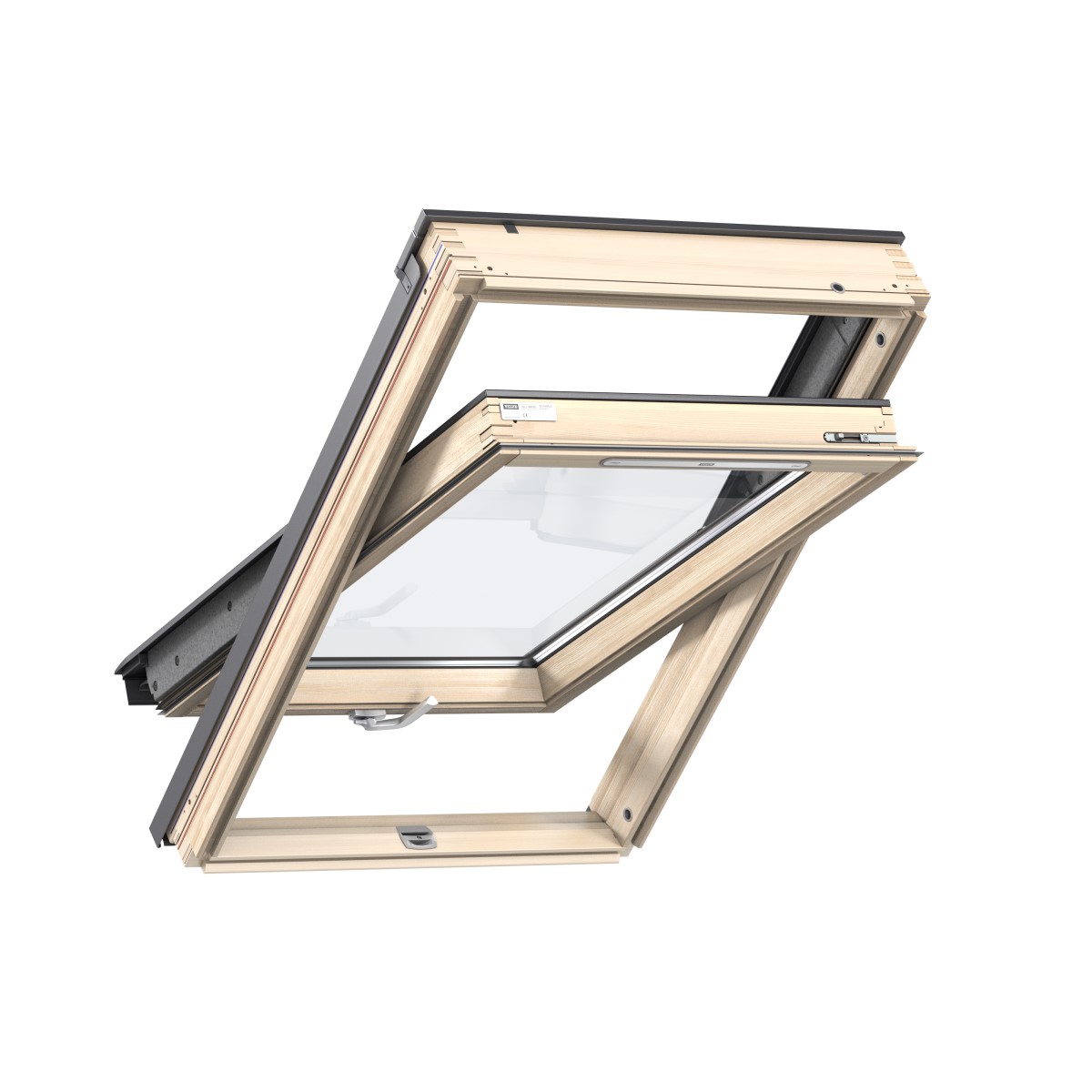 Velux Standart Plus jumta logs ar rokturi vērtnes apakšā, 64B divkameru stikla pakete