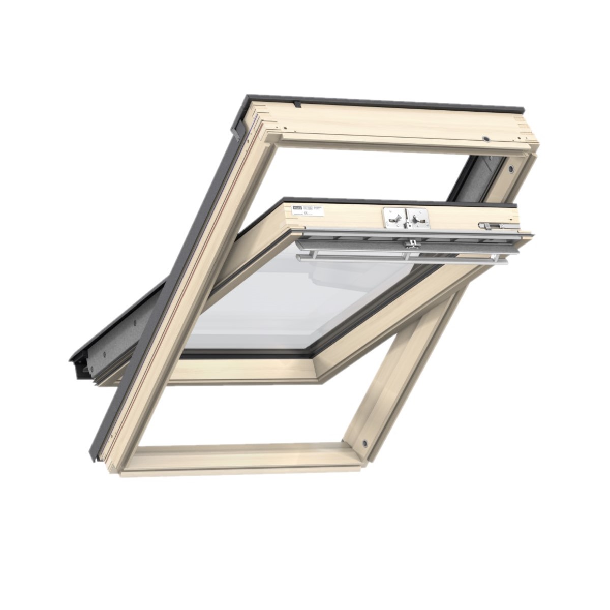 Velux Standart jumta logs ar rokturi vērtnes augšā, 61 divkameru stikla pakete