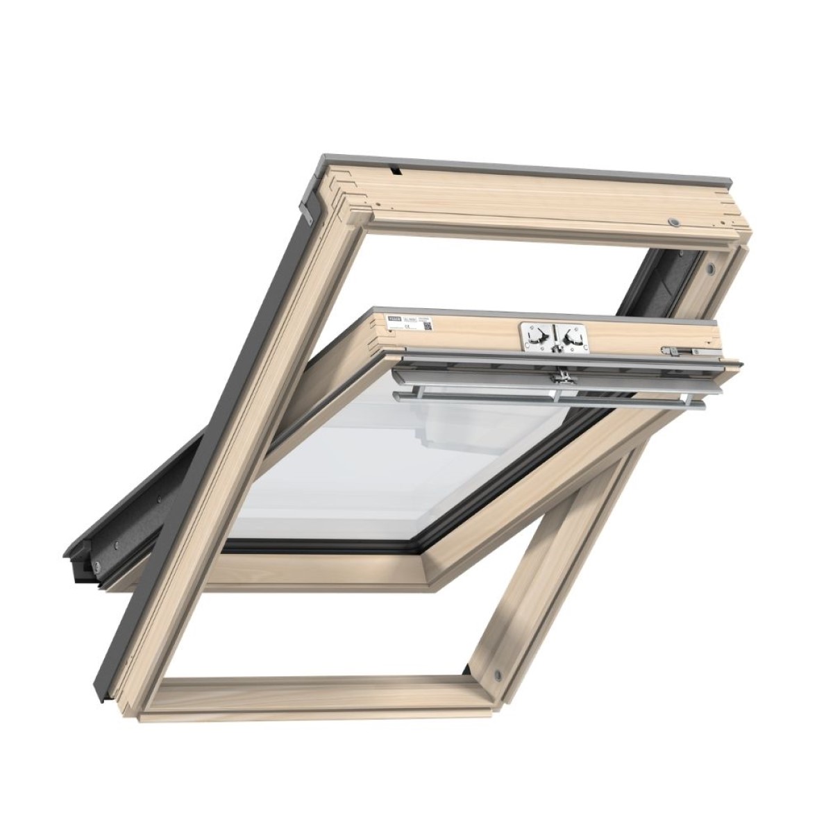 Velux Comfort Jumta logs ar rokturi vērtnes augšā, 85 divkameru stikla pakete