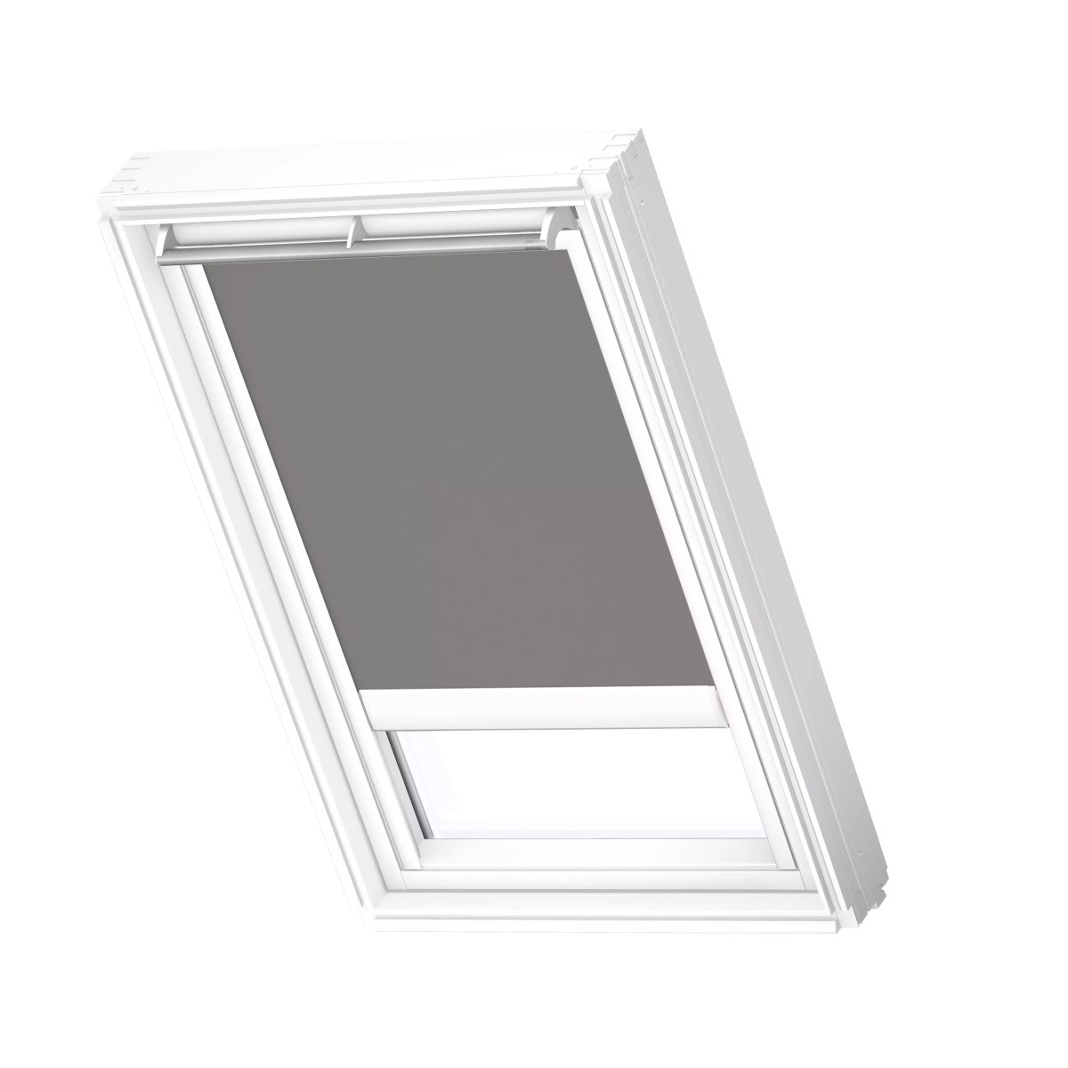 Velux DML Gaismu necaurlaidīgas jumta logu žalūzijas ar elektrisko vadību, ar baltām sliedēm