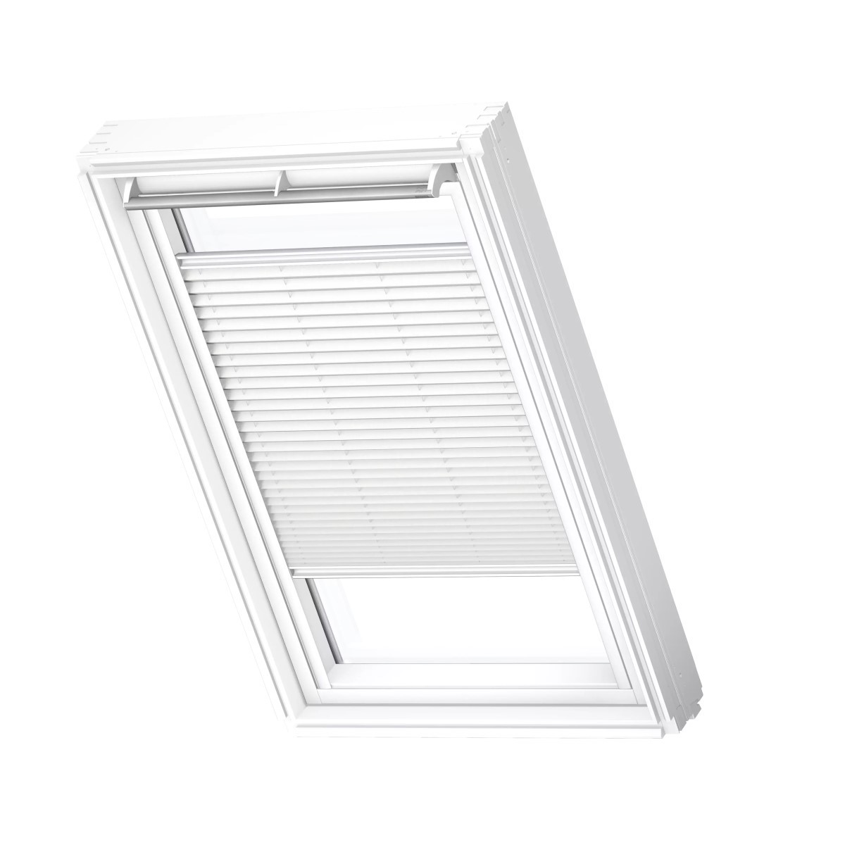 Velux FHC Energoefektīvās gaismu necaurlaidīgās žalūzijas ar rokas vadību, ar baltām sliedēm