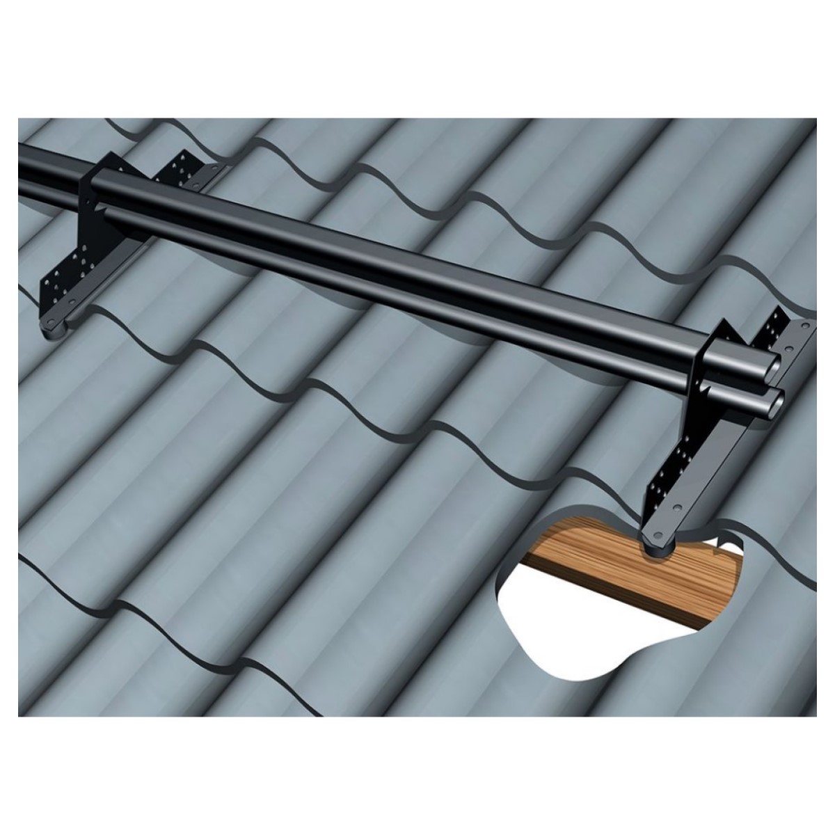 Ruukki Sniega aiztures barjeras stiprinājums profilētiem jumtiem, RSSFOOTB