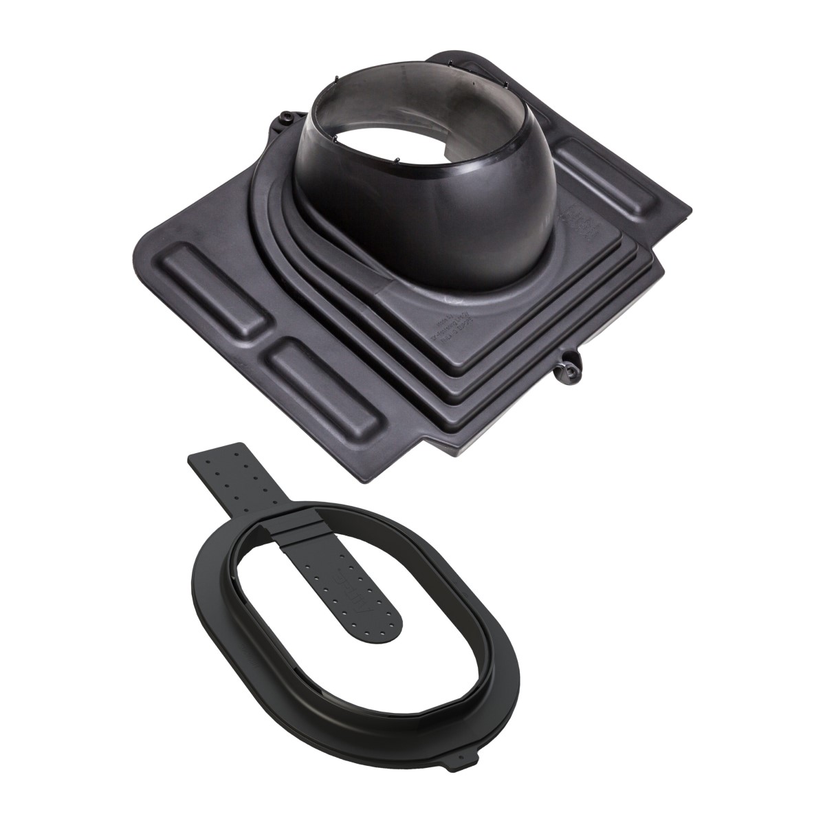 Vilpe Pelti Click Ventilācijas izvada pieslēguma, profilētiem metāla lokšņu jumtiem, melns