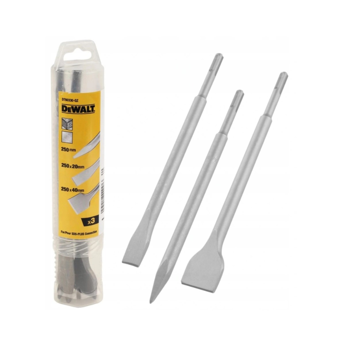 DeWalt Kaltu komplekts SDS+, punktveida, 20mm, 40mm (3gab) DT60330-QZ