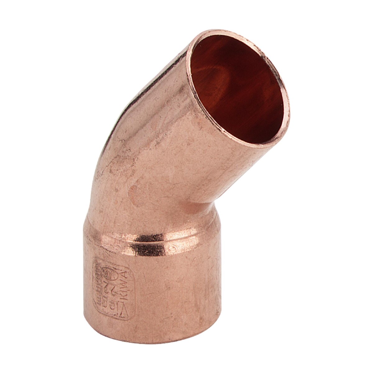 Viega Kapara līkums 45°, lodēts pieslēgums, ievietojams gals