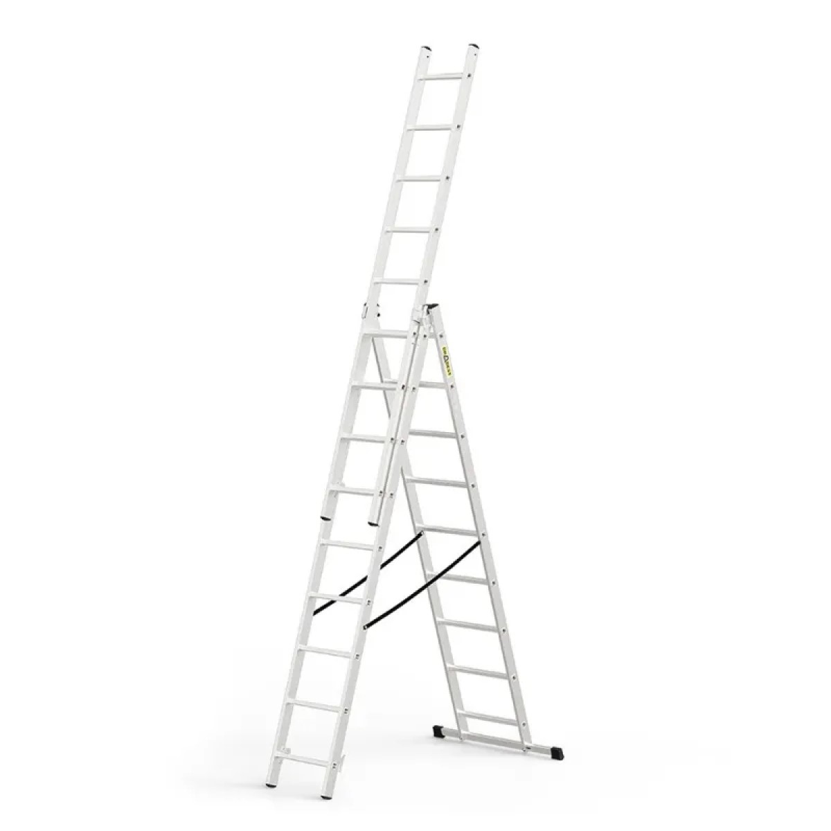DRABEST HOME Trīsdaļīgas alumīnija kāpnes, 150kg, 3x9 pakāpieni, 5.47m
