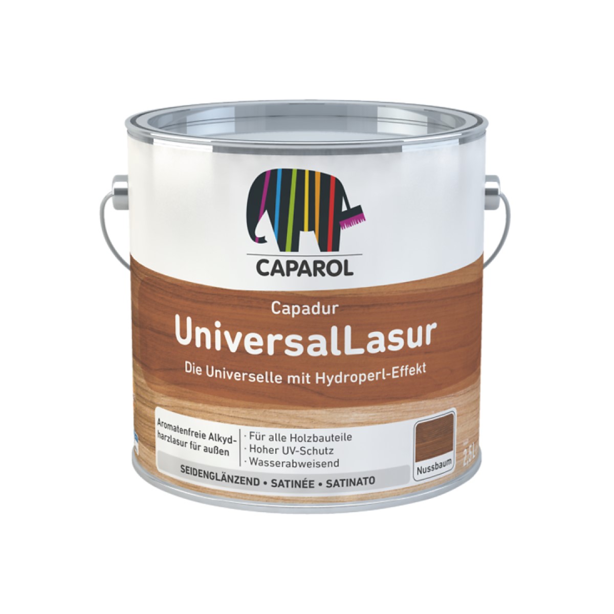 Caparol Capadur UniversalLasur Šķīdinātāja bāzes lazūra kokam, bezkrāsaina