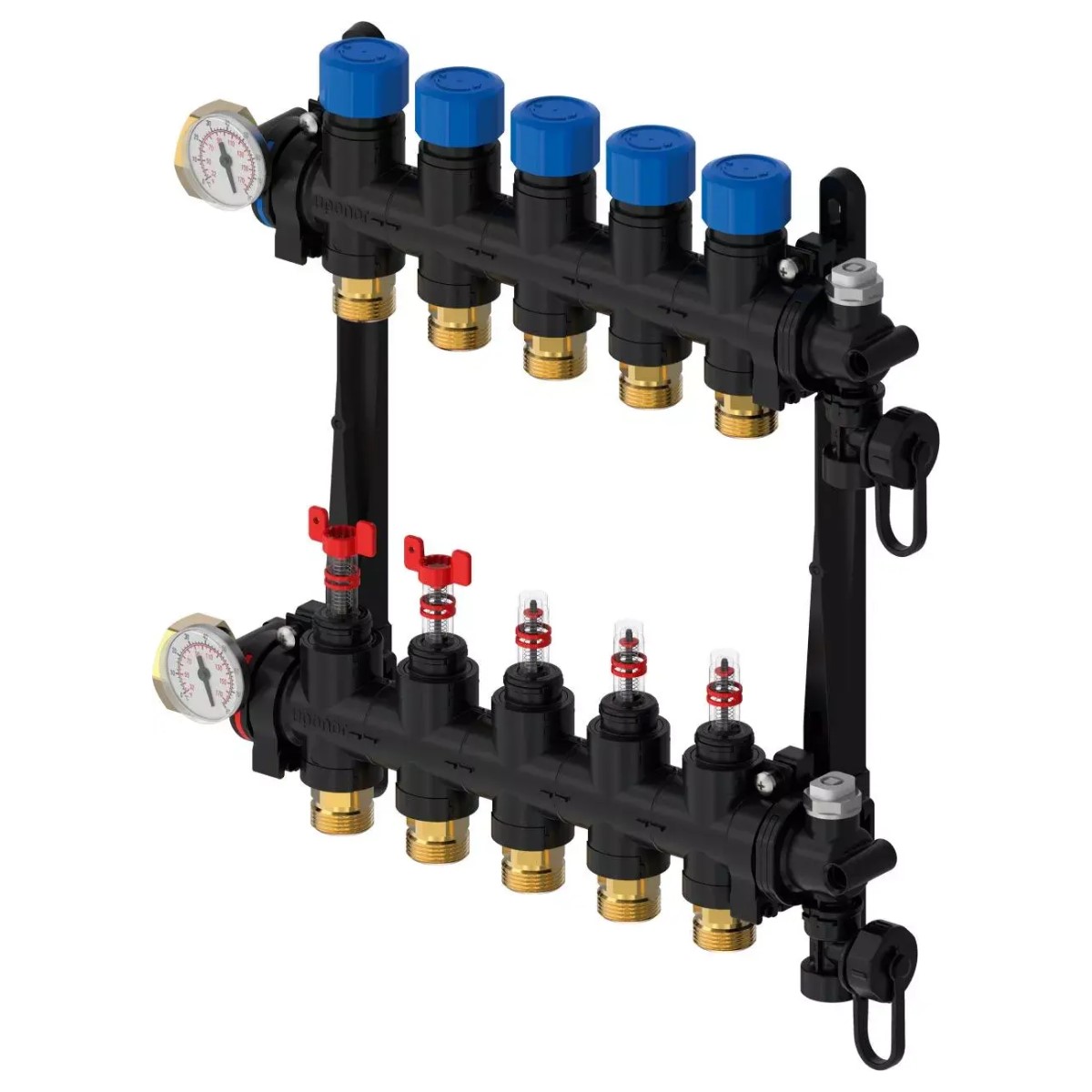 Uponor Vario M Silto grīdu kolektors ar plūsmas mērītājiem FM