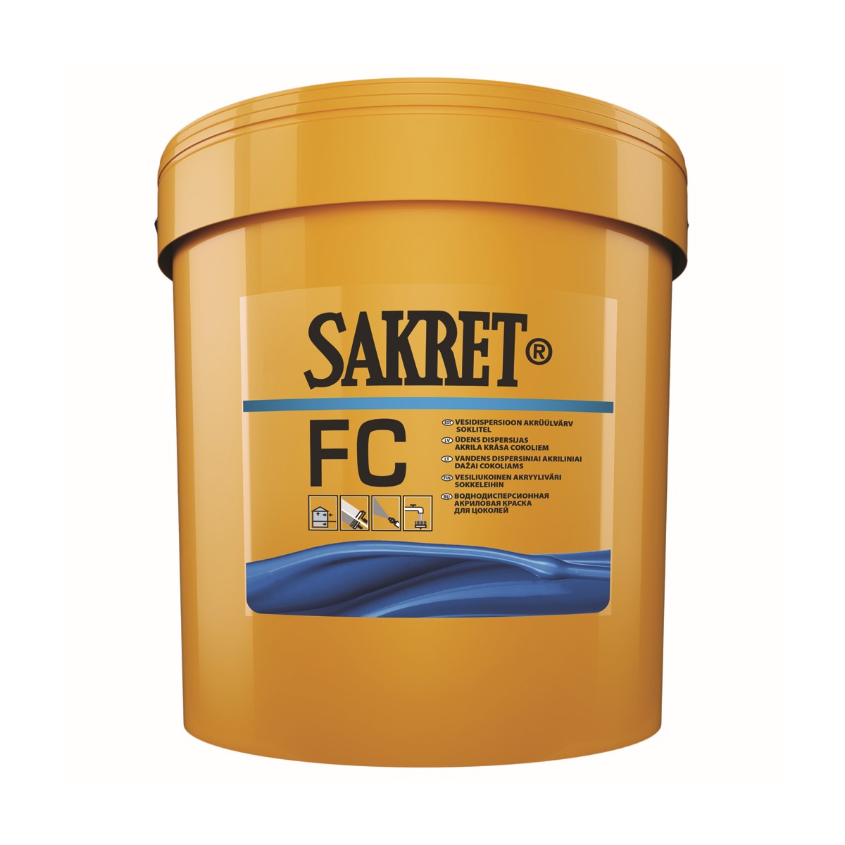 Sakret FC Водная дисперсионная акриловая краска для цоколей, база А Sakret FC Ūdens dispersijas akrila krāsa cokoliem, matēta, A bāze, 0.9L