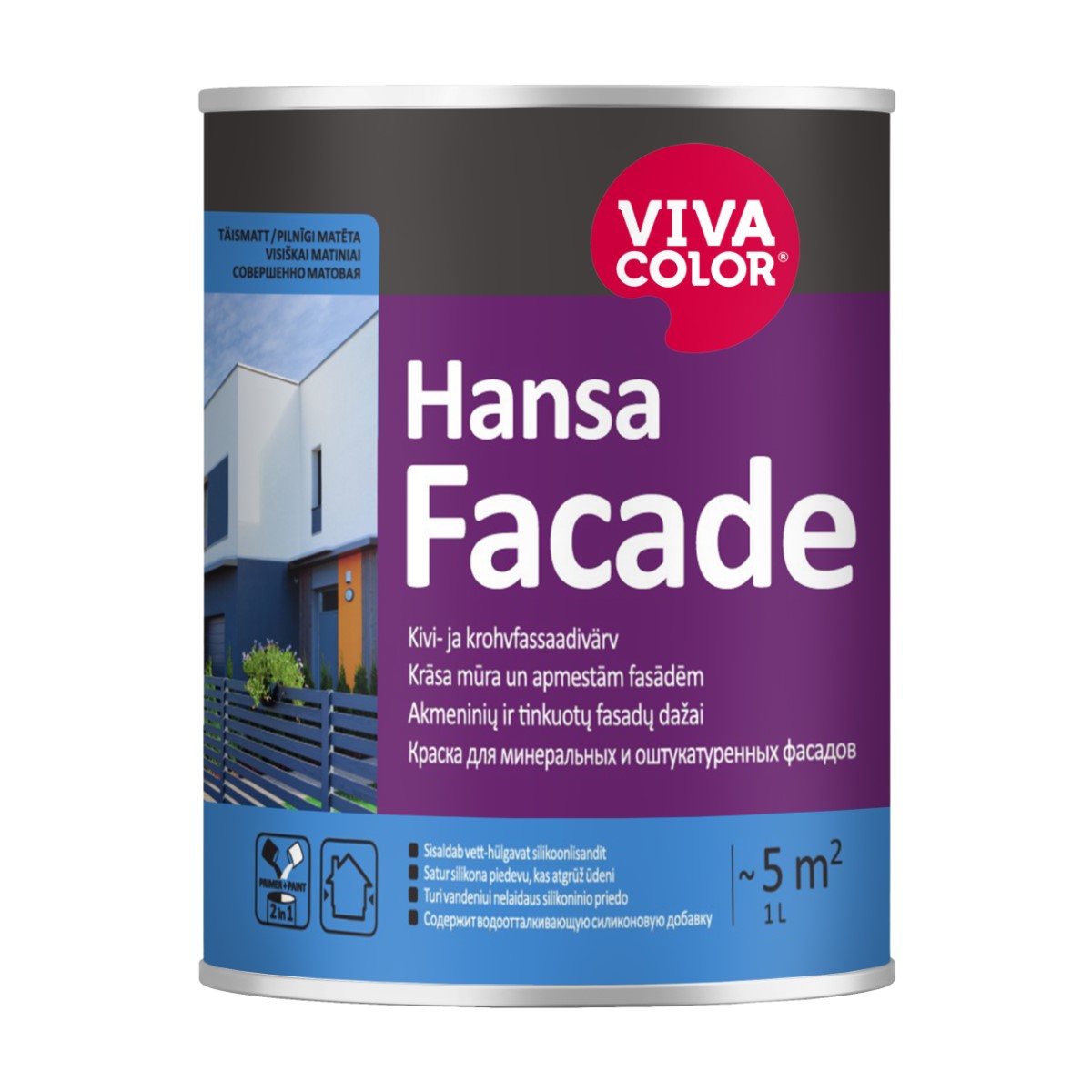 Vivacolor Hansa Facade Krāsa mūra un apmestām fasādēm