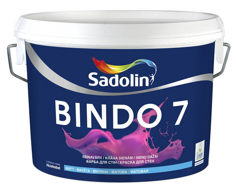 Sadolin Bindo 7 Klasiski matēta krāsa sienām BW 2.5L