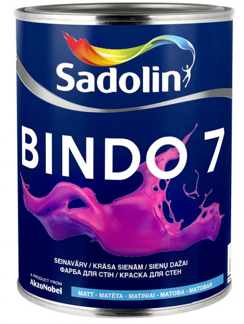 Sadolin Bindo 7 Klasiski matēta krāsa sienām BW 1L