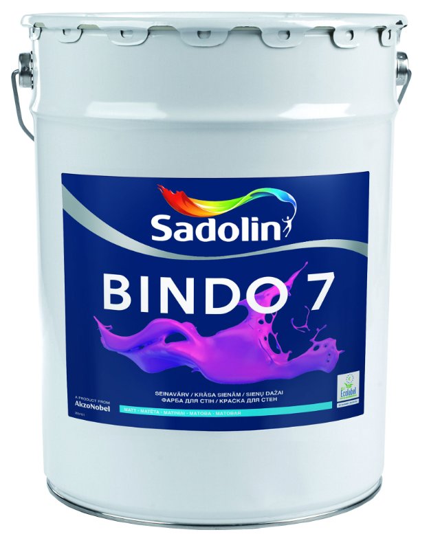 Sadolin Bindo 7 Klasiski matēta krāsa sienām BW 20L