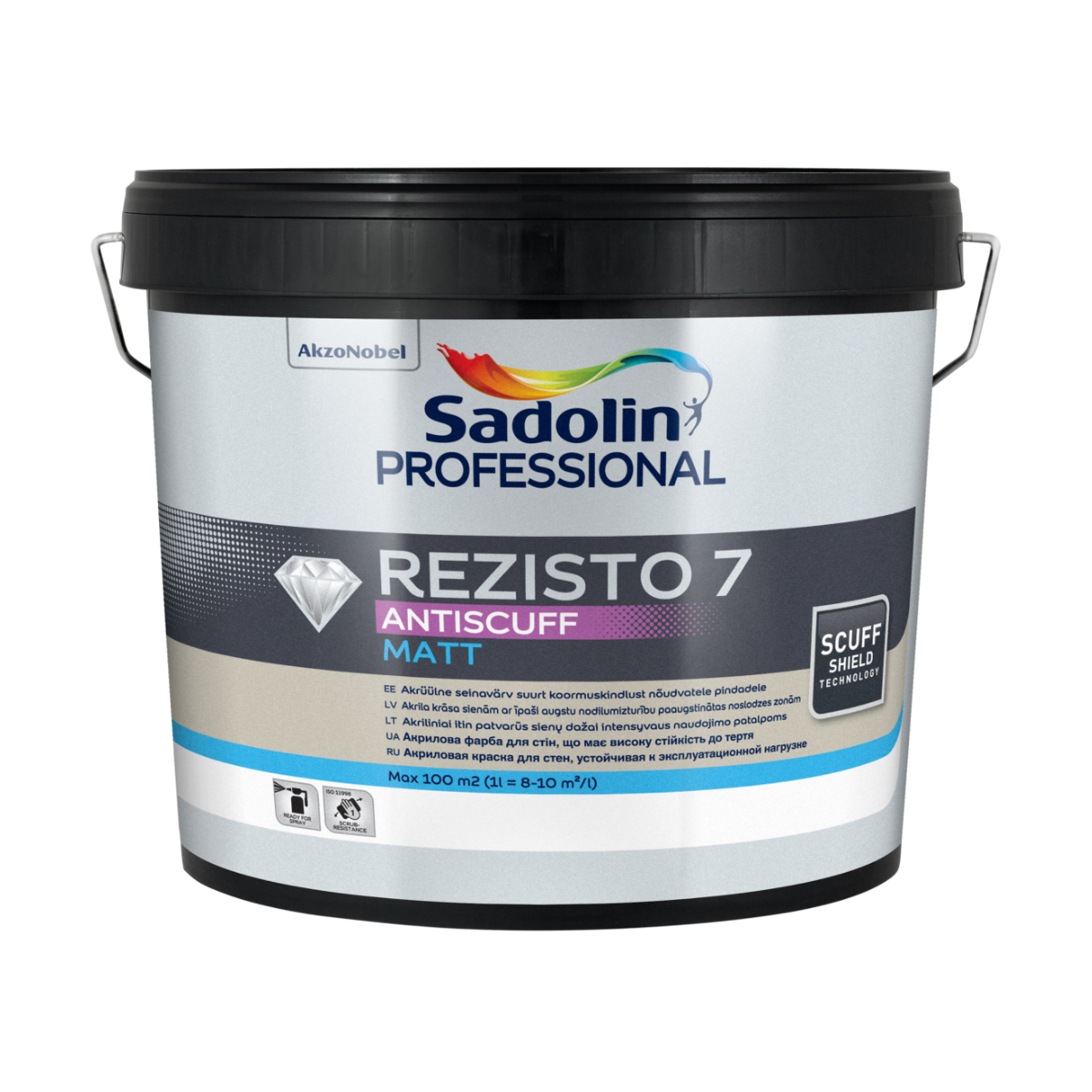 Sadolin Professional Rezisto 7 Antiscuff Матовая краска для стен BW 10L