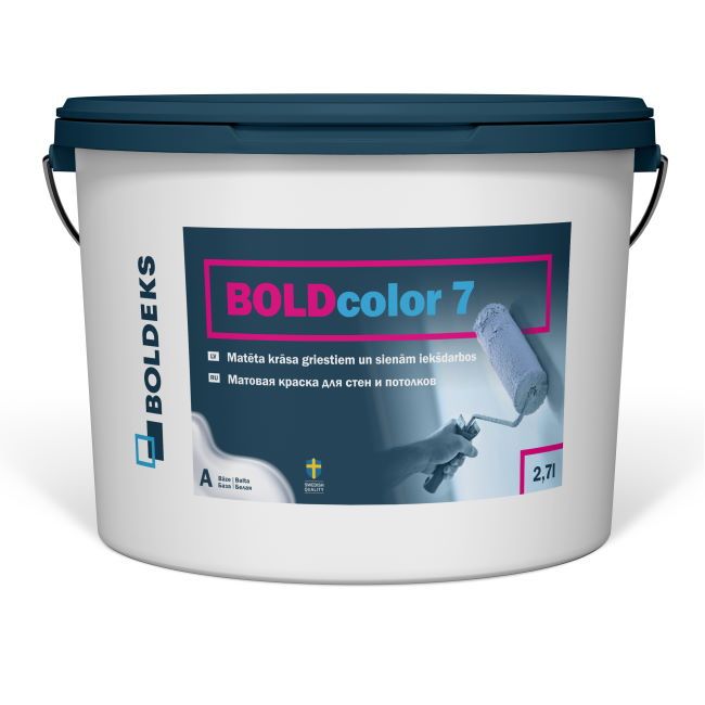 BOLDcolor 7 A Краска для потолка и стен , matēta 2.5L