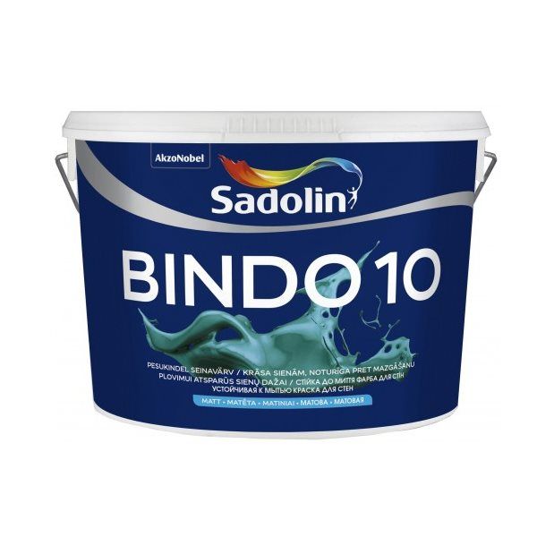Sadolin Bindo 10 Noturīga pret mazgāšanu, matēta krāsa sienām BW 2.5L