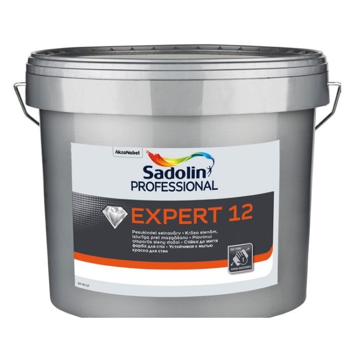 Sadolin Professional Expert 12 BW Krāsa sienām, noturīga pret mazgāšanu, pusmatēta 2.5L