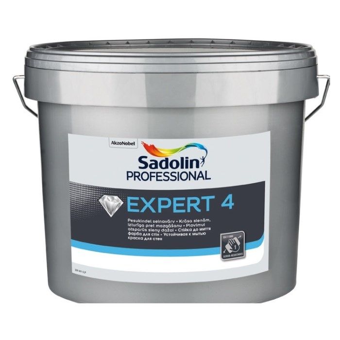 Sadolin Professional Expert 4 BW Krāsa sienām, noturīga pret mazgāšanu, stipri matēta 2.5L