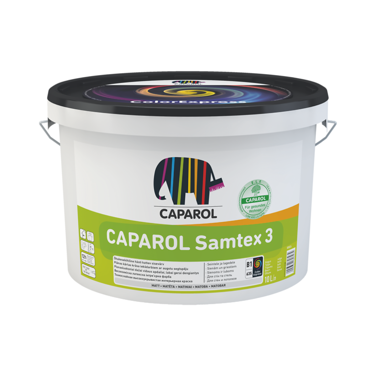 Caparol Samtex 3 Lateksa krāsa sienām un griestiem, dziļi matēta B1 2.5L