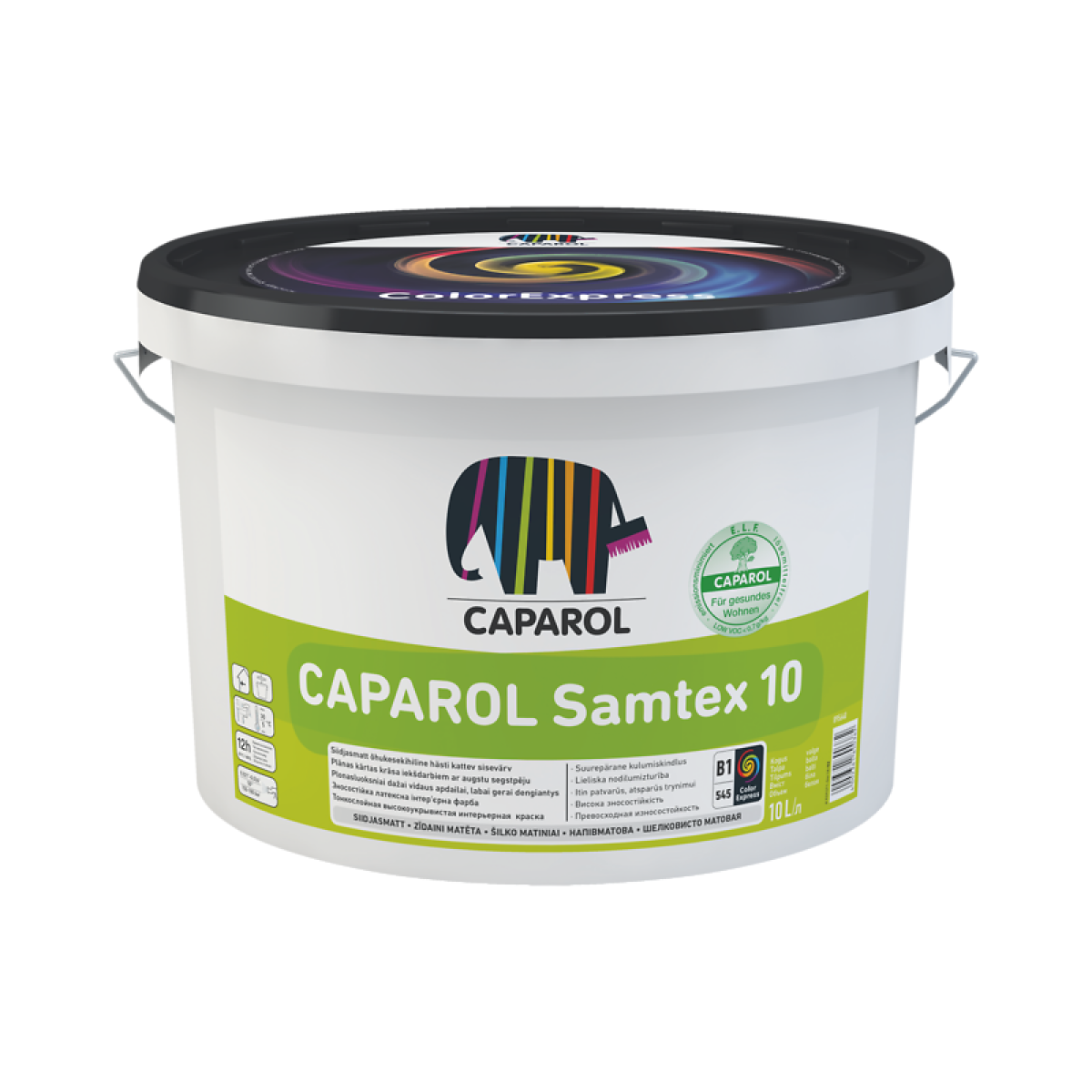 Caparol Samtex 10 Lateksa krāsa iekšdarbiem, zīdaini matēta B1 1.25L