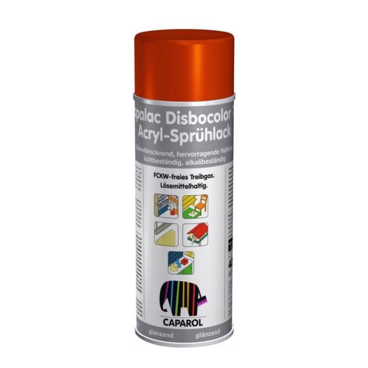 Caparol Capalac 781 Disbocolor Emaljas metāla krāsas aerosols, zīdaini matēta 0.4L Sarkans RAL3000