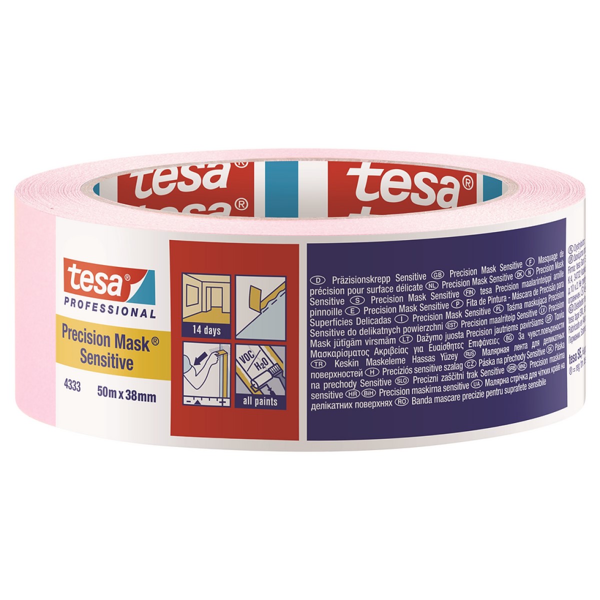 Tesa Precision Mask Sensitive Krāsotāju lente, rozā, 30mm x 50m