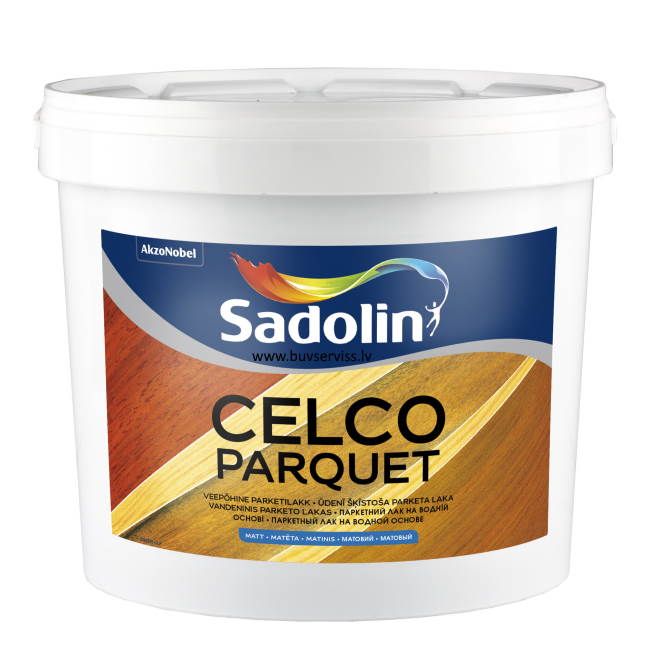 Sadolin Celco Parquet Grīdas laka uz ūdens bāzes, matēta 5L