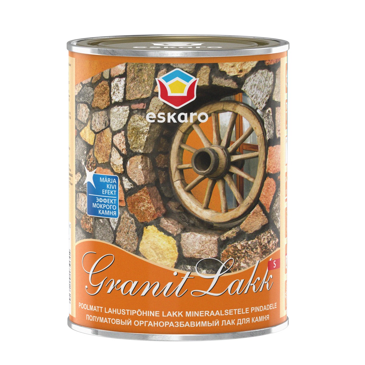 Eskaro Granit Lakk S Akrila laka uz šķīdinātāju bāzes akmens virsmu dekoratīvai apstrādei, daļēji matēta