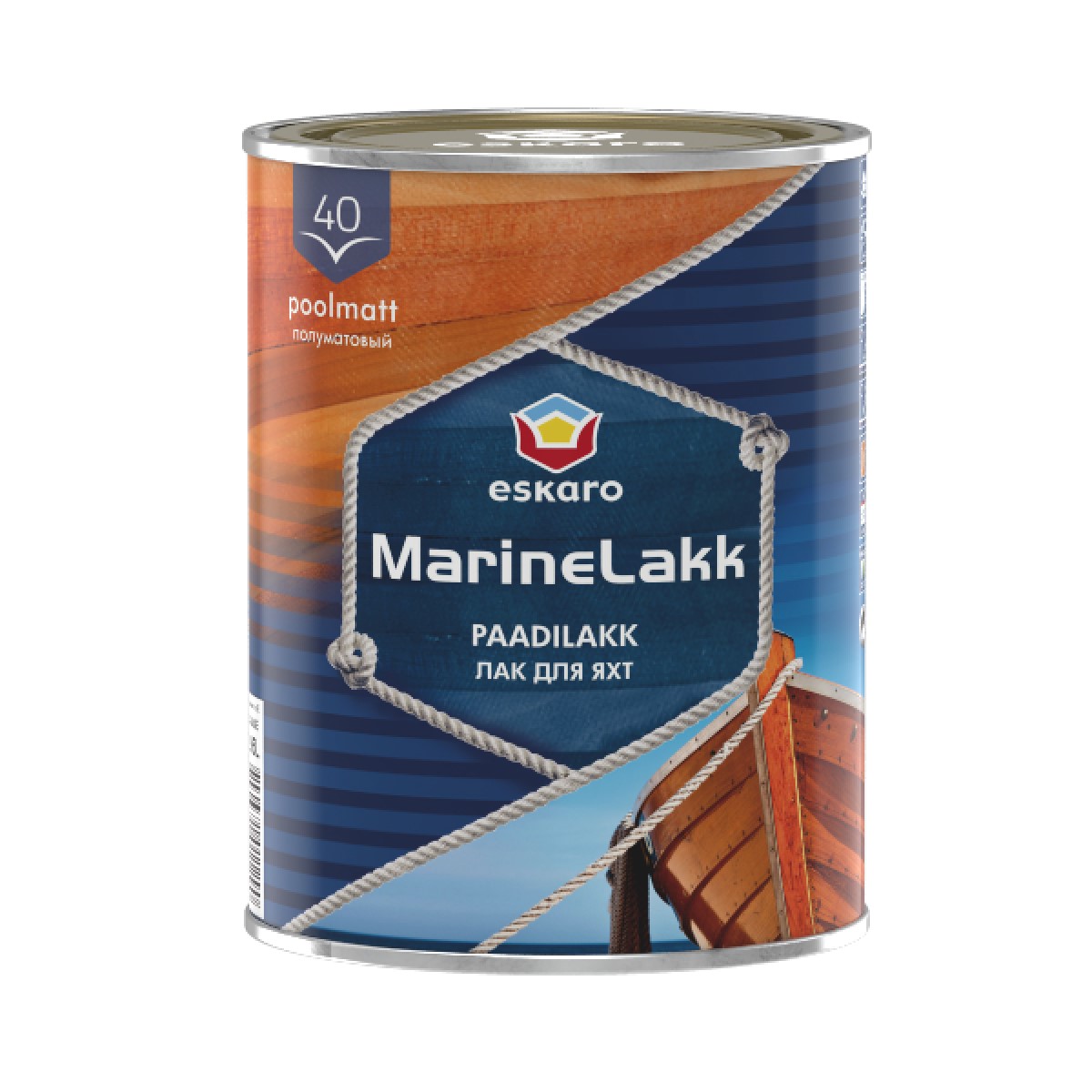 Eskaro Marine lakk 40 Nodilumizturīga uretāna alkilaka laivu daļu lakošanai, pusmatēta