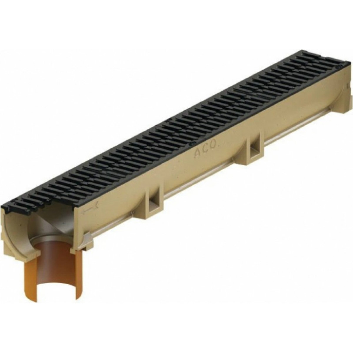 Aco Euroline Канал с решеткой и вертикальным выводом Aco Euroline Kanāls ar čuguna režģi un vertikālu izvadu, 1000x118x104mm
