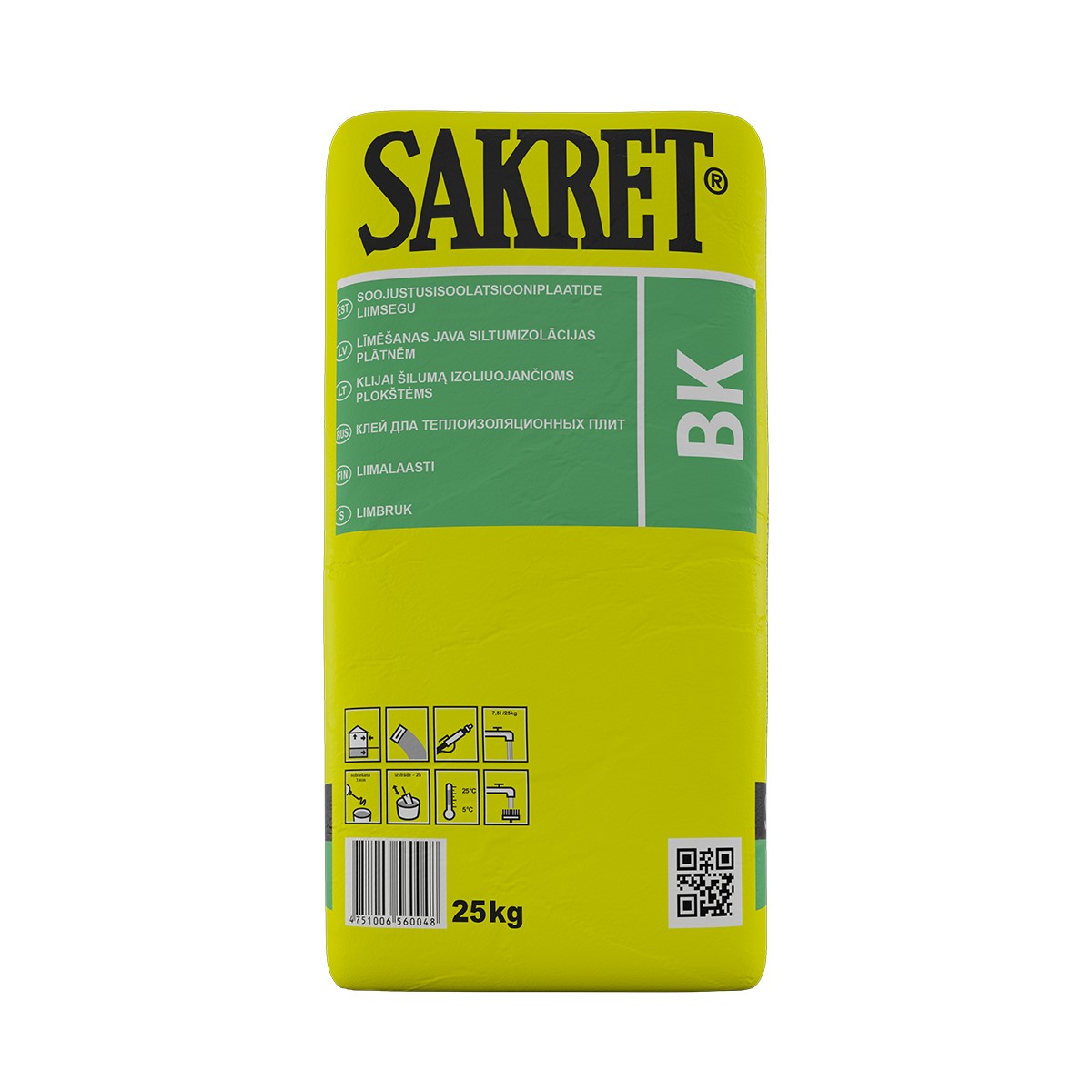 Sakret BK клеящий раствор для теплоизоляционных плит , 25kg