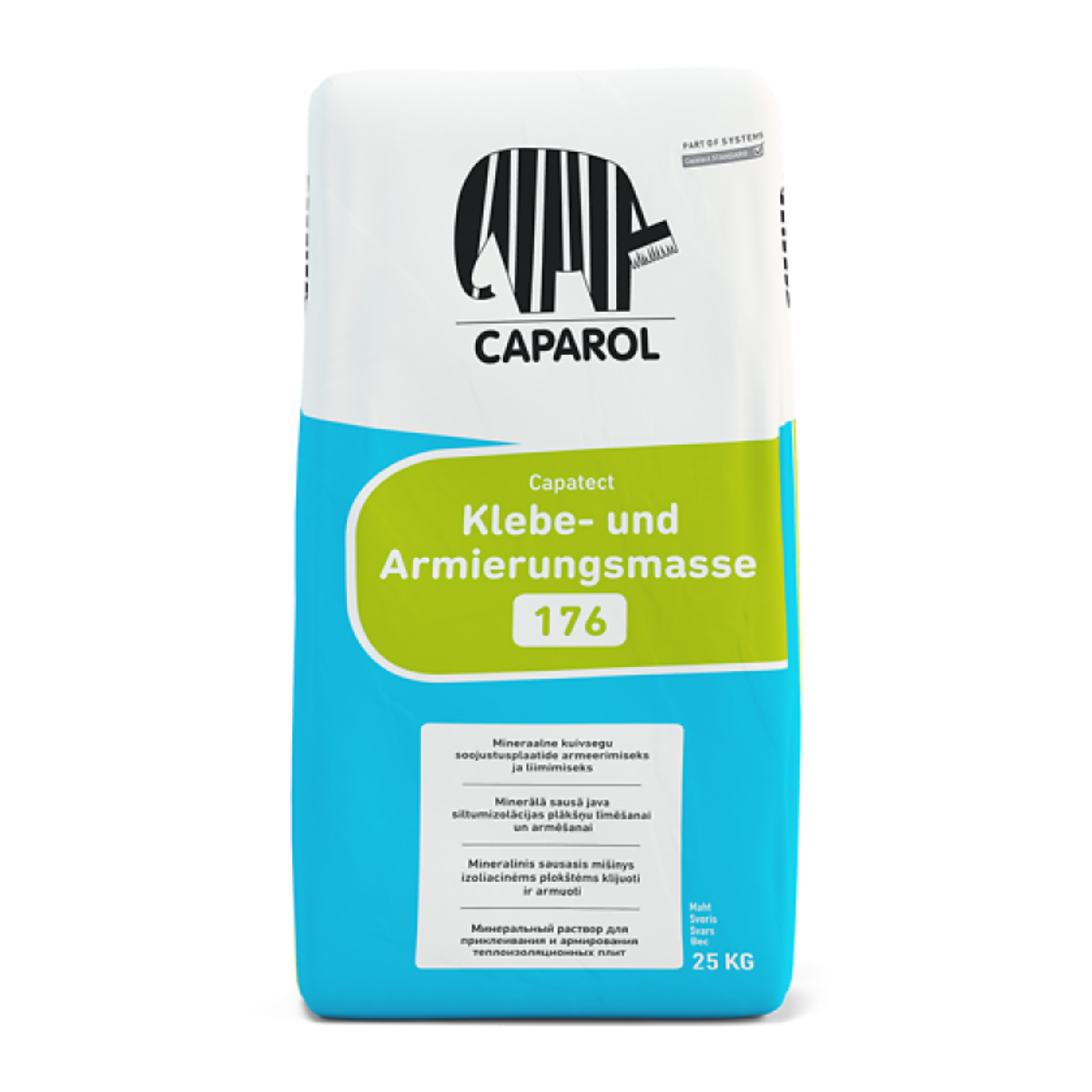 Caparol Capatect Klebe-und Armierungsmasse 176 līmēšanas un armēšanas java polistirolam un minerālvatei, 25kg