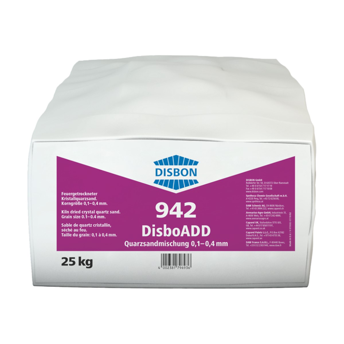 Disbon DisboADD Quarzsandmischung 942 Kvarca smiltis 0.1-0.4mm, 25kg