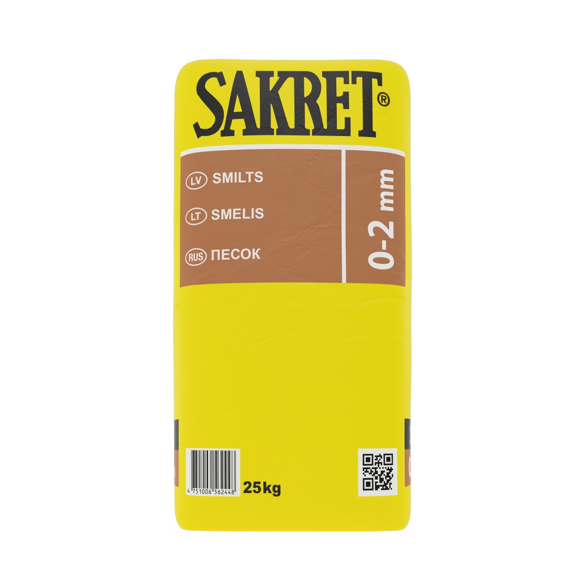 Sakret SM Smilts, frakcija 0-2mm, 25kg