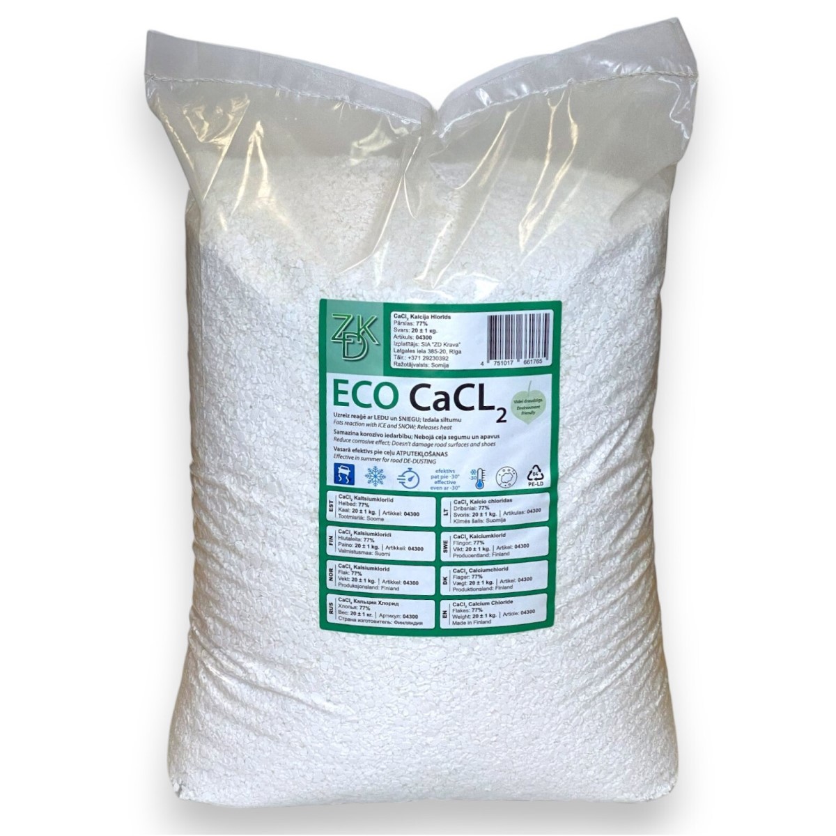 ZD Krava CaCl2 Kalcija Hlorīds ceļu kaisīšanai