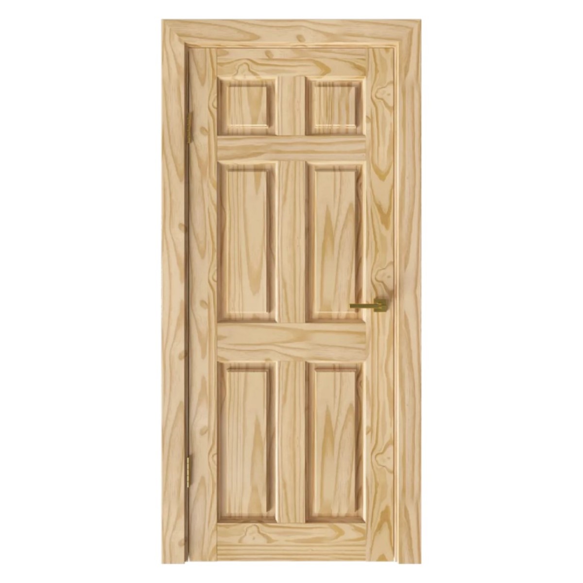 Dora Colonada Neapstrādātas priedes masīvkoka durvis, komplekts - Vērtne, Kārba, Slēdzene, 2 Eņģes