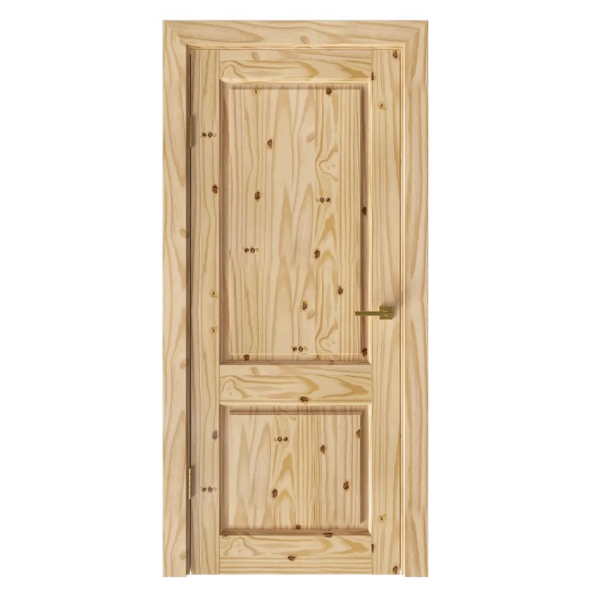 Dora Fazenda Neapstrādātas priedes masīvkoka durvis, komplekts - Vērtne, Kārba, Slēdzene, 2 Eņģes