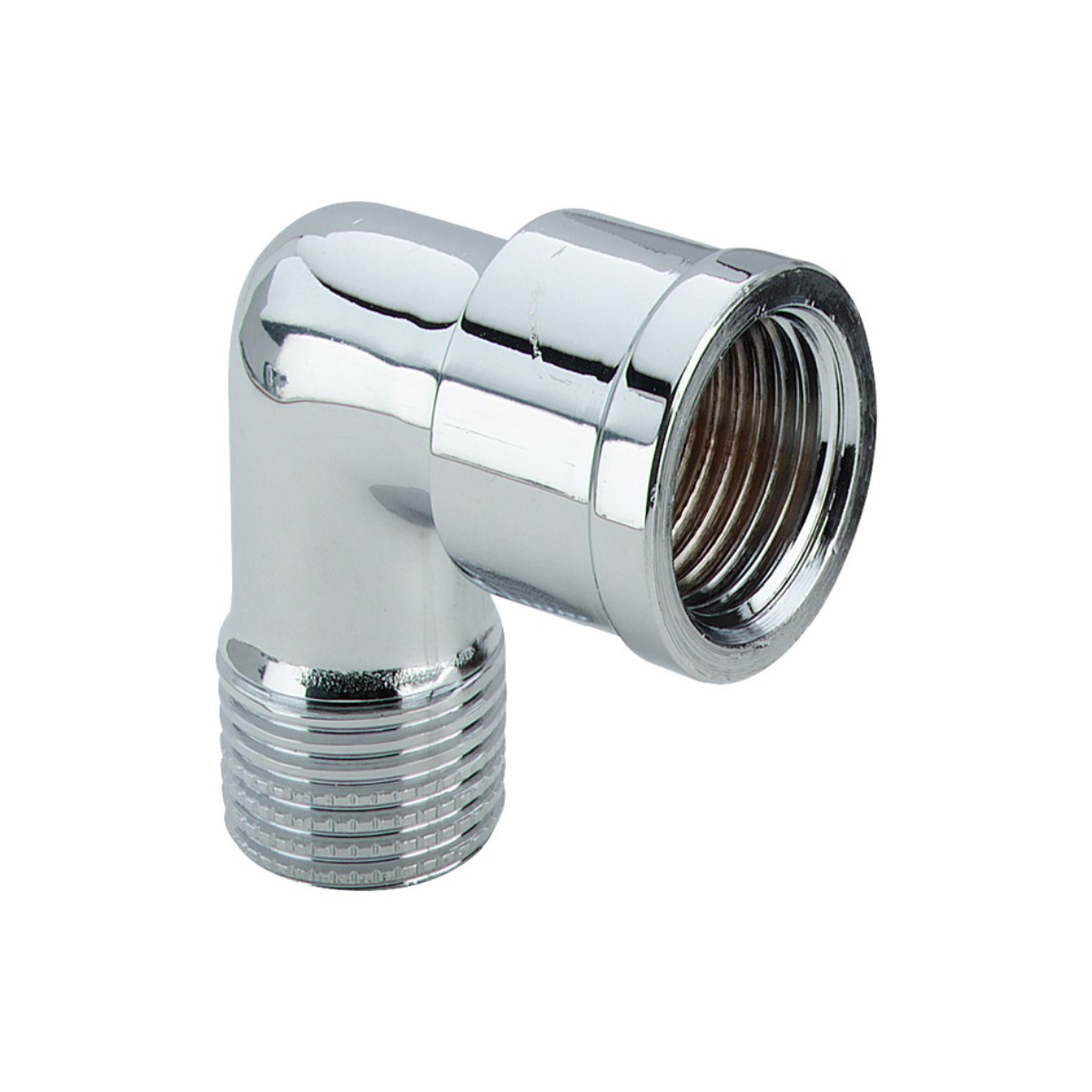 Viega Leņķis 90°, iekšējā/ārējā vītne, hromēts misiņš