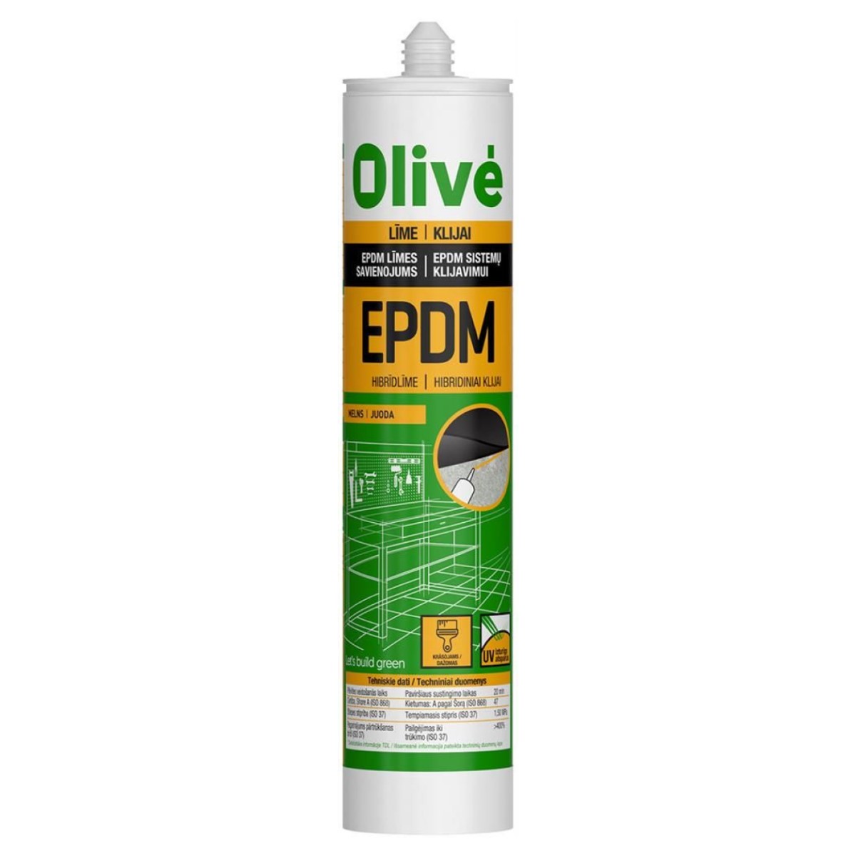 Olive Līme EPDM membrānu salīmēšanai, melna 290ml