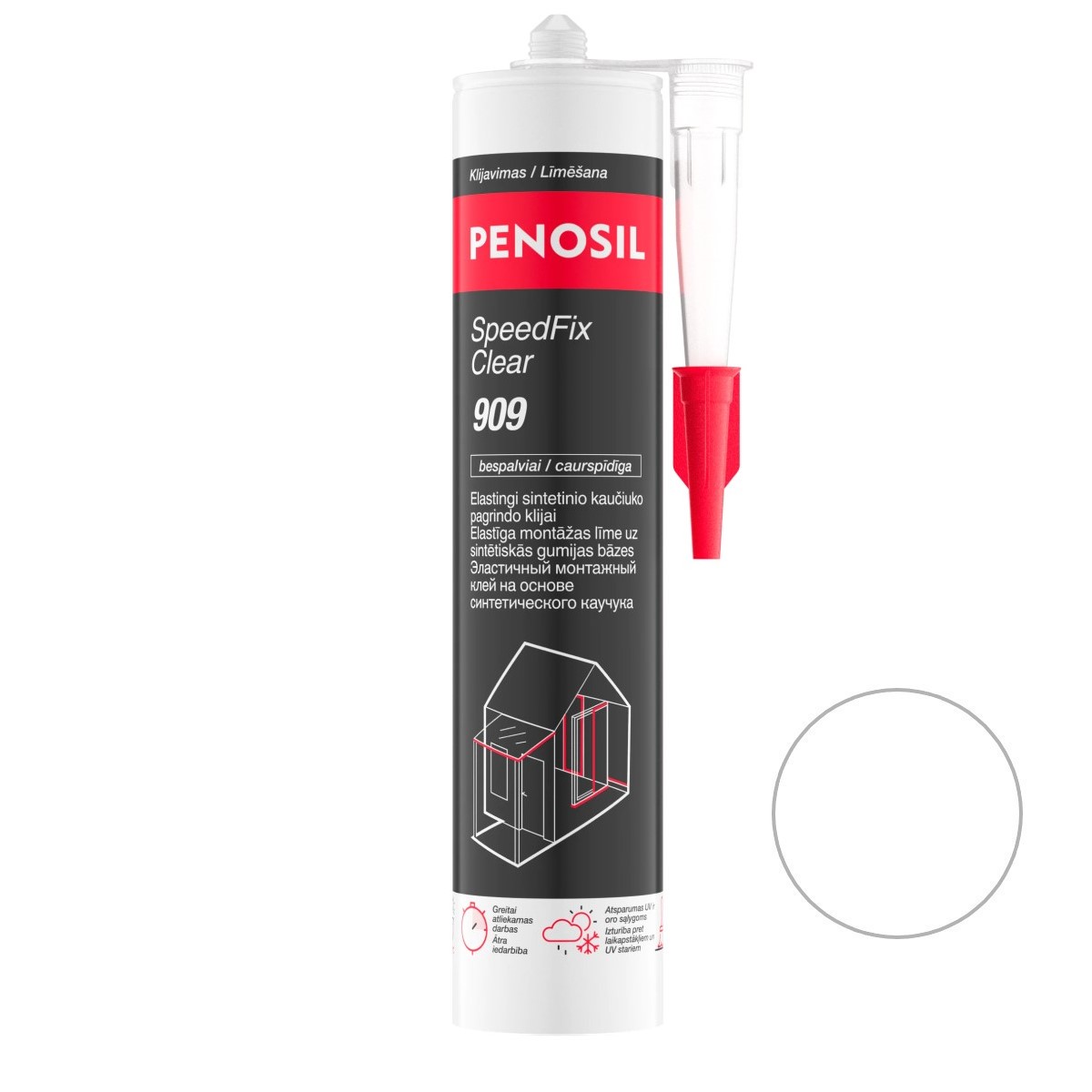 Penosil SpeedFix Clear 909 Caurspīdīga, elastīga līme ar ātru spēcīgu saķeri