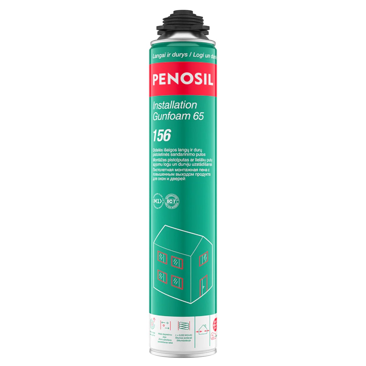 Penosil Installation Gunfoam 65 156 montāžas putas ar lielāku izpūsto putu apjomu