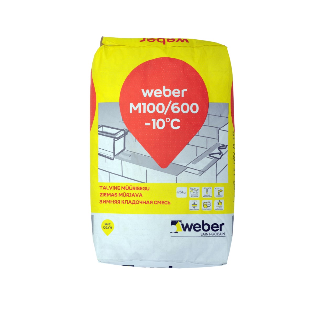 Weber M100/600 ziemas cementa mūrjava, 25kg
