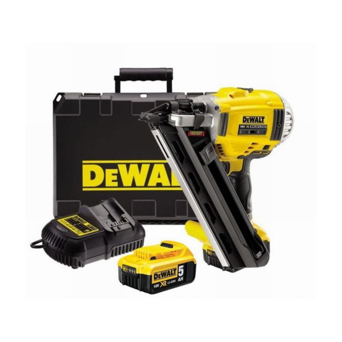 DeWalt Гвоздезабивной пистолет 18 В XR Li-Ion DCN692P2-QW DeWalt Akumulatora Naglotājs 18V XR (+2x5.0Ah, lādētājs, koferis) DCN692P2-QW