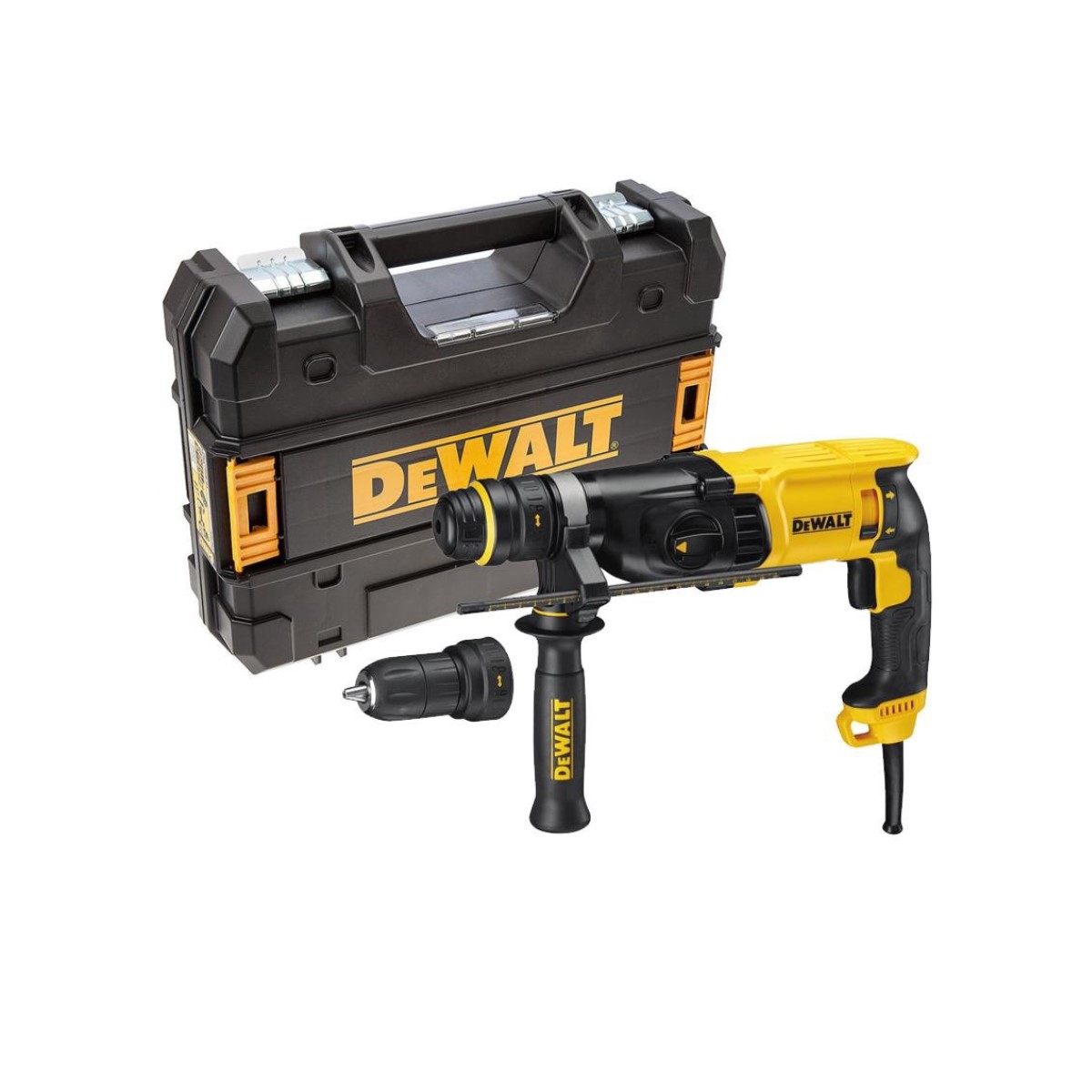 DeWalt Elektriskais perforators SDS-Plus, 800W, 26mm, 2.8J (+QCC uzgalis, koferis) D25134K-QS