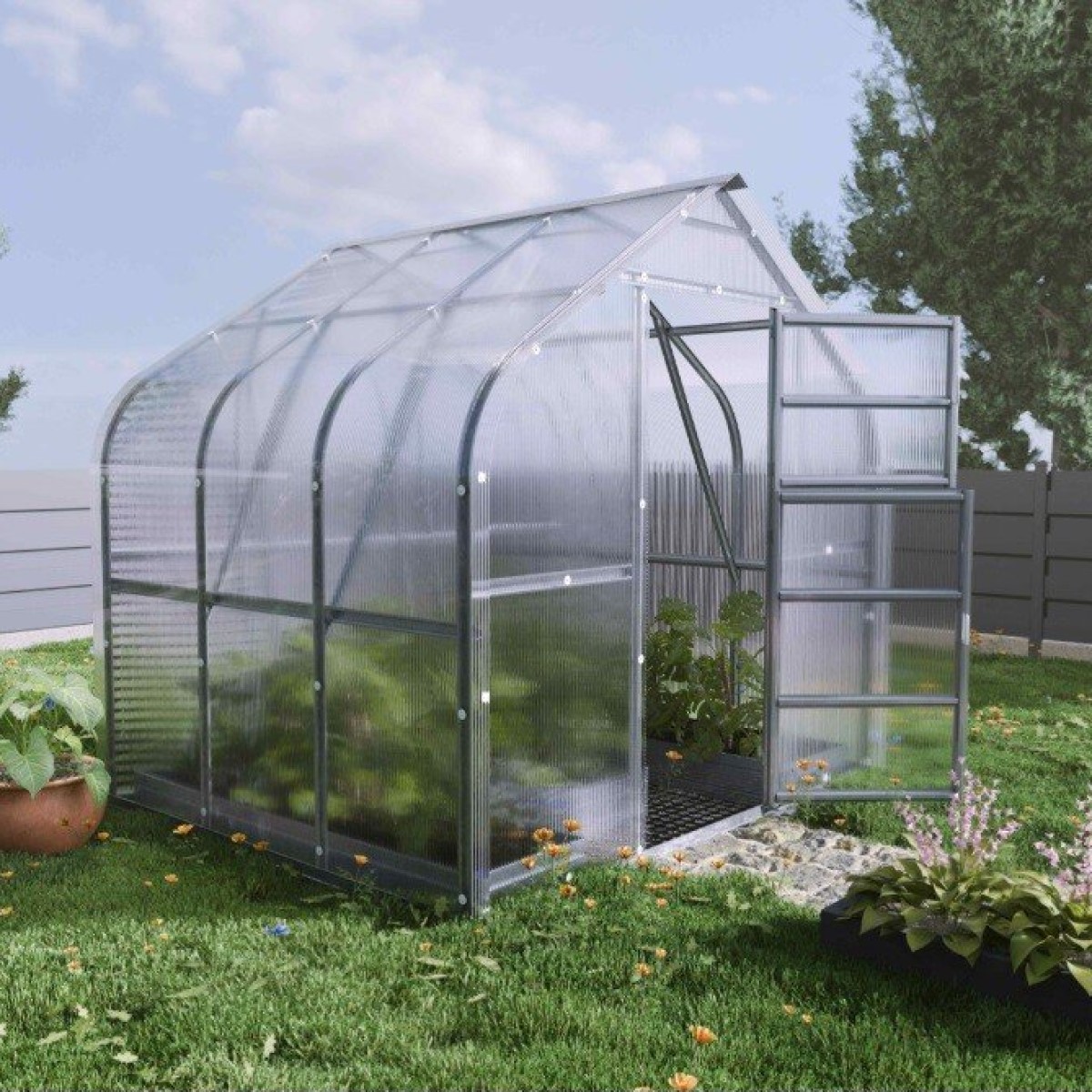 Baumera Klasika STANDART Теплица с фундаментом и поликарбонатным покрытием 4mm, 2.5x2m (5m2)